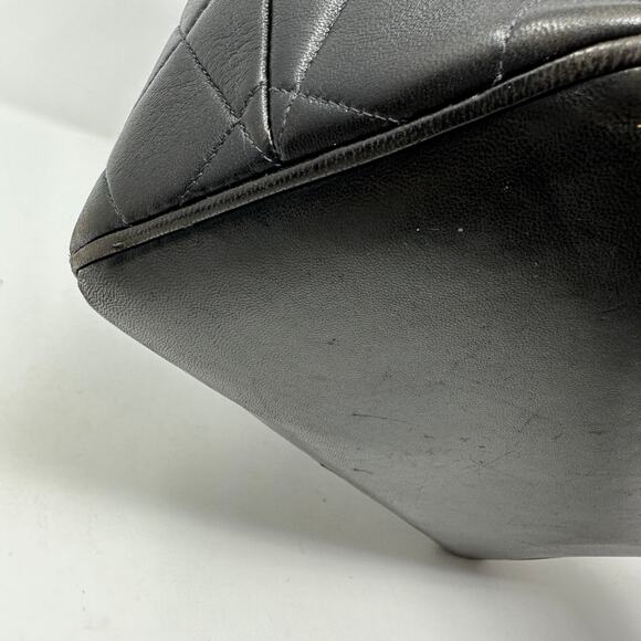 Vintage Chanel Medallion Tote Bag Lambskin Leather Silver Hardware Black Quilted - Picture 8 of 11